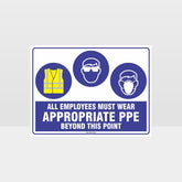 Custom Metal Sign,Appropriate Ppe Beyond This Point Hi+Eye+M